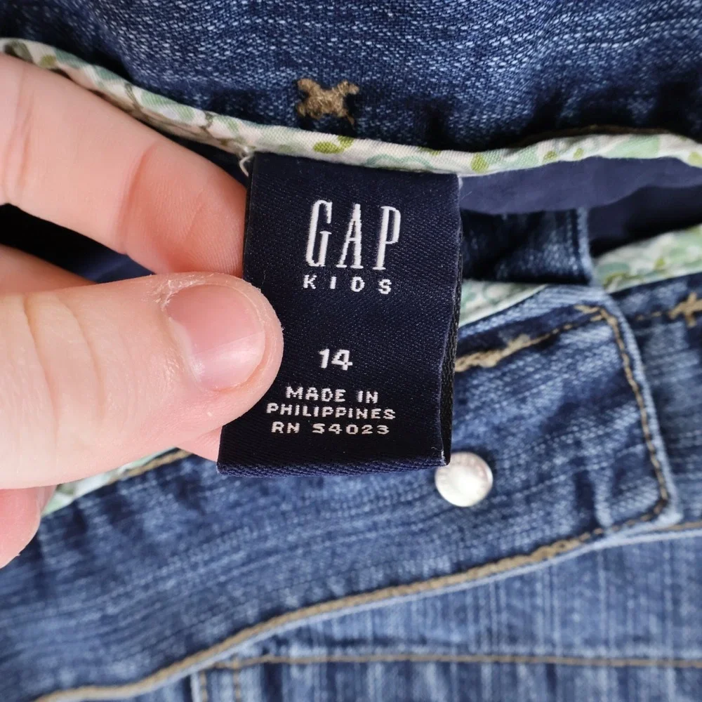 Gap Kids Jean Skort Womens Sz‎ 14 Blue Medium Wash Denim Pockets Built In Shorts
